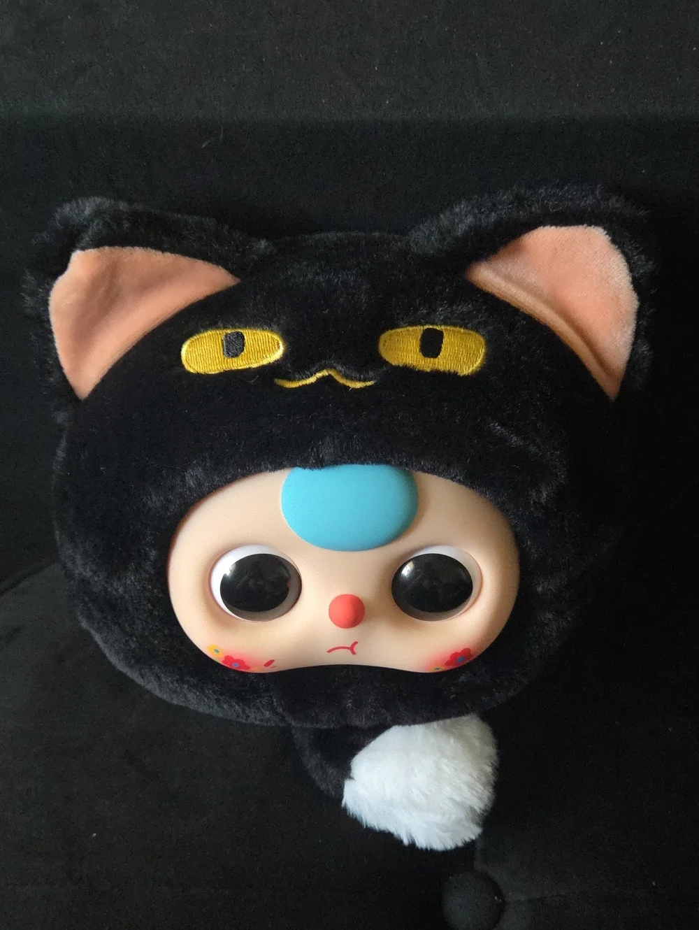 Baby Three Fortune Little Black Cat Zipper Bag